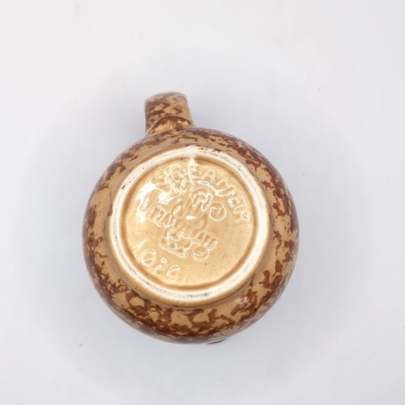 Vintage Pfaltzgraff Pottery Spongeware Gold / Brown Creamer 024 - Picture 8 of 10